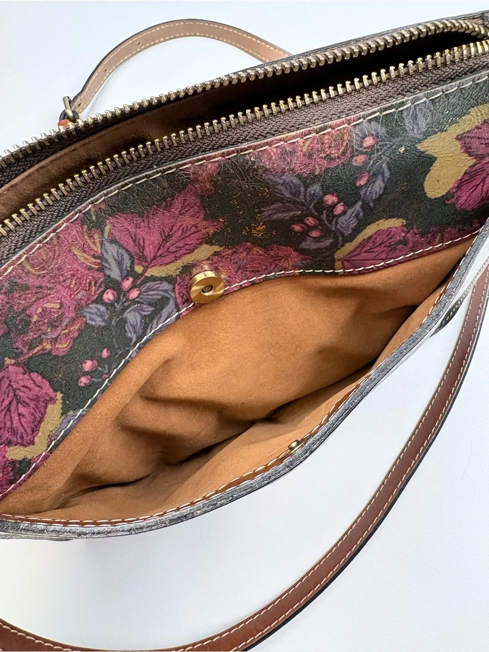 Patricia Nash Floral Leather Crossbody Shoulder Bag Purse